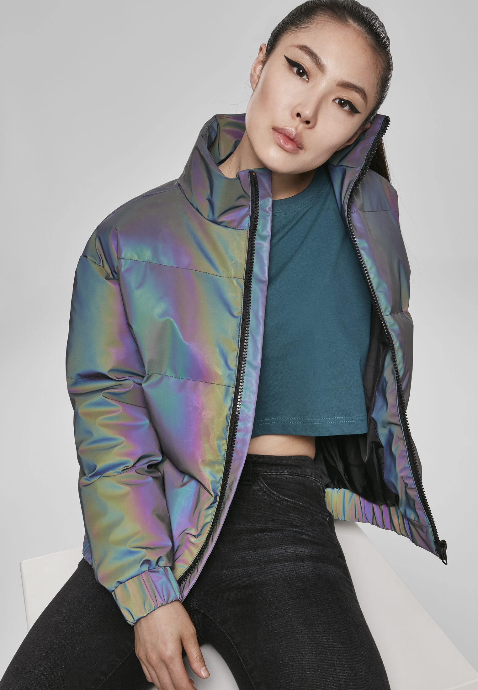 Jacket  Ladies Iridescent Reflectiv Puffer – RIDE CREWS